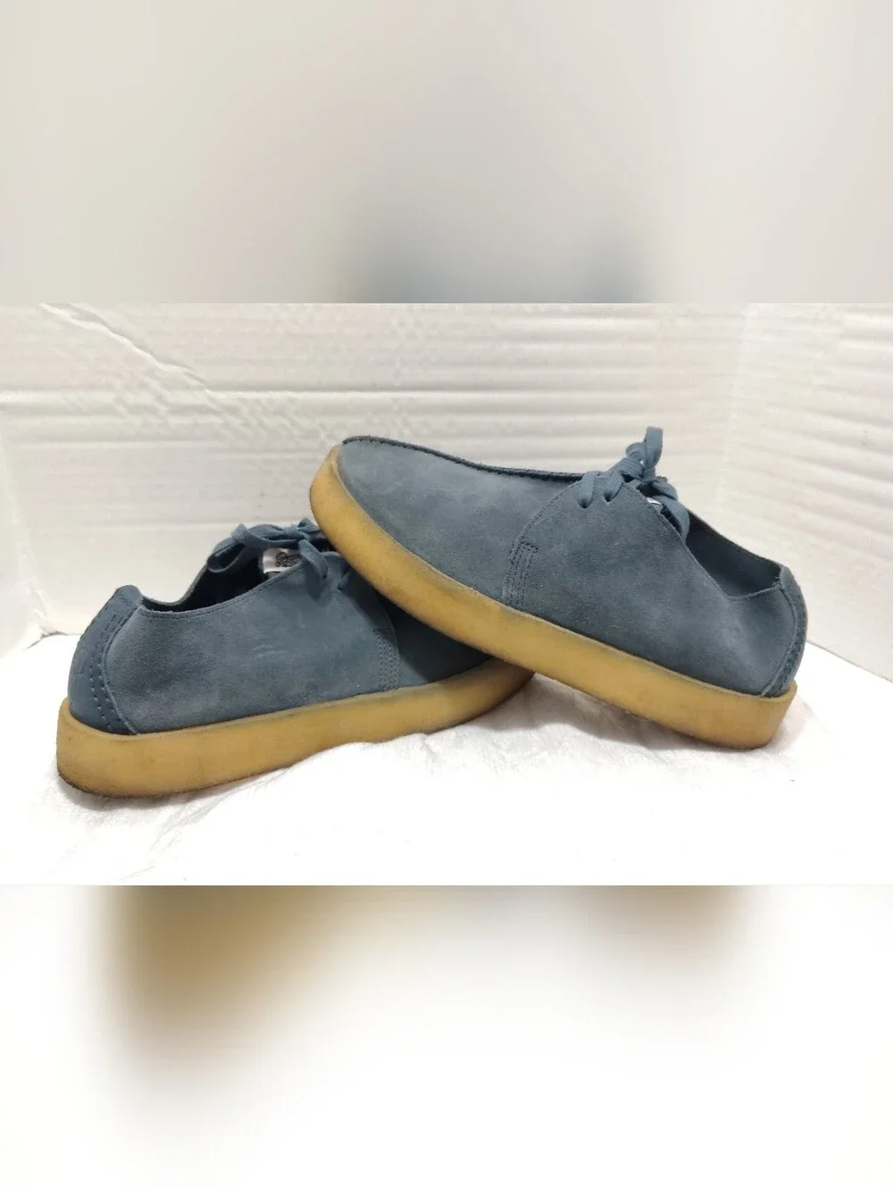 Clarks Original Trek Cup Stitch, Men # 10.5 US Blue Suede